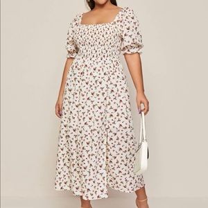 SHEIN plus size floral midi dress